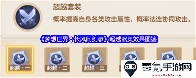 《梦想世界:长风问剑录》超越器灵效果详细图鉴解析与使用指南