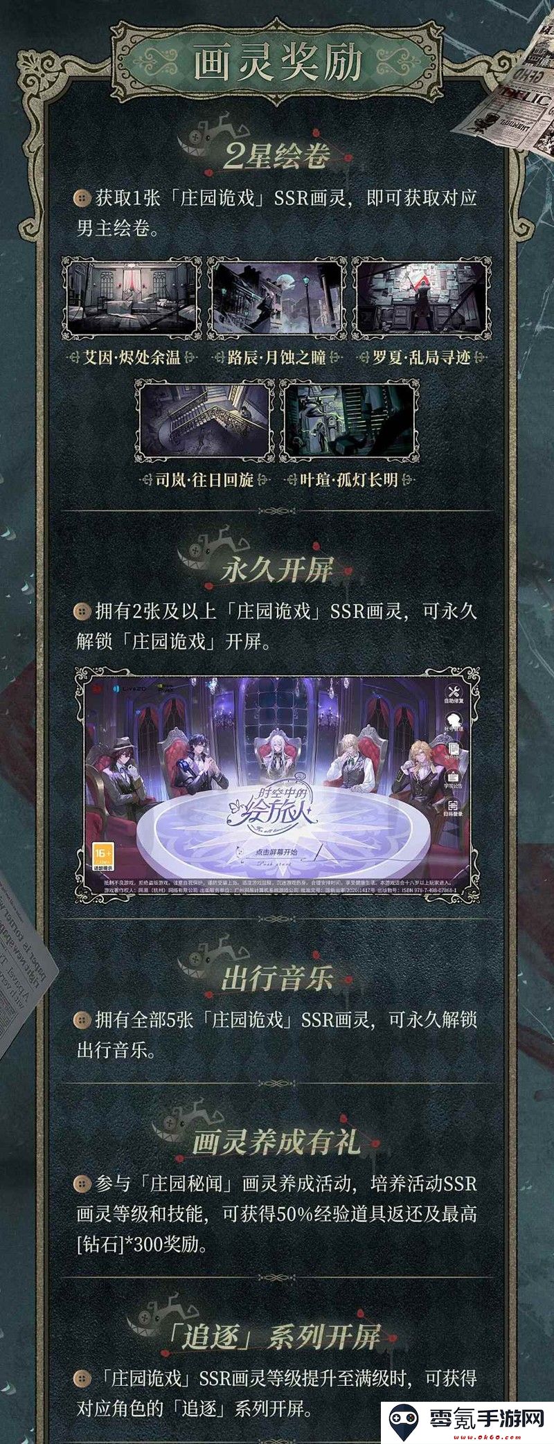 《时空中的绘旅人》庄园诡戏卡池一览